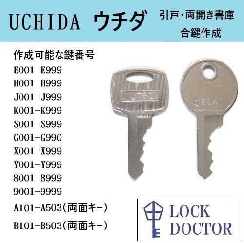 Amazon.co.jp: UCHIDA(内田,ウチダ)製 書庫用 合鍵 スペアキー 鍵番号